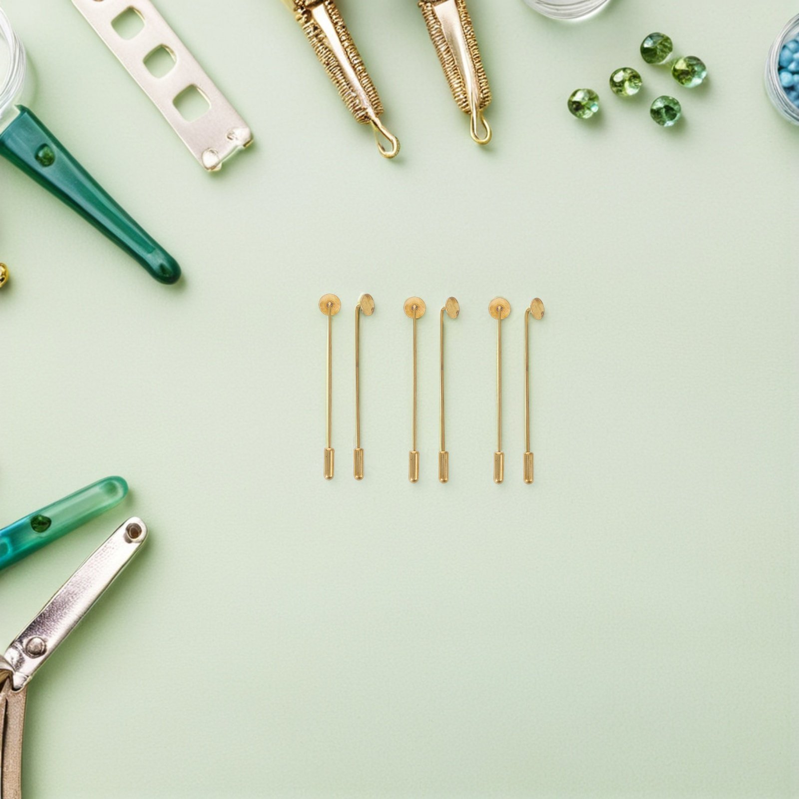Jewelry Making Head Pins - 50 Set di Basi Rotonde Piatte