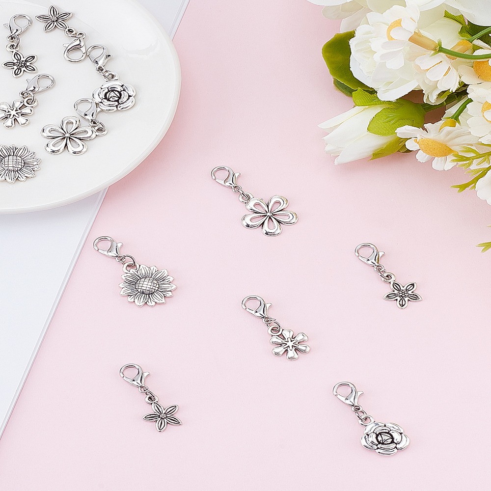 Lobster Clasp Silver - 12 Pezzi 6 Stili di Decorazioni