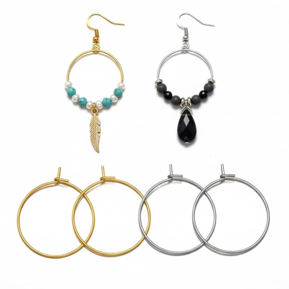 Jewelry Making Silver - 50 Pezzi Orecchini a Cerchio in