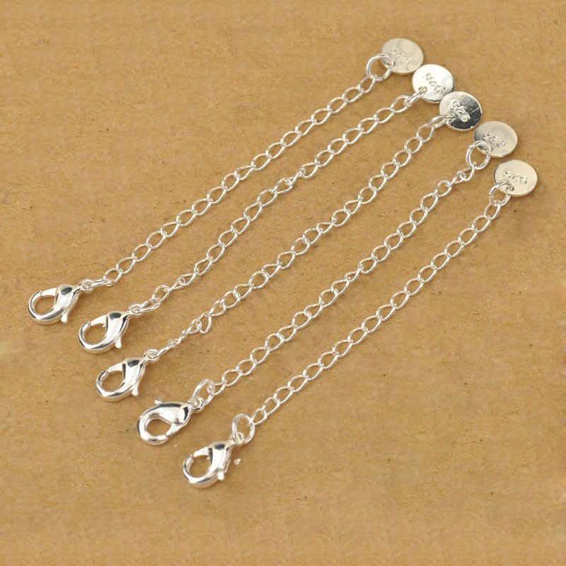 Lobster Clasp Silver - 10X Catene di Estensione per Gioielli