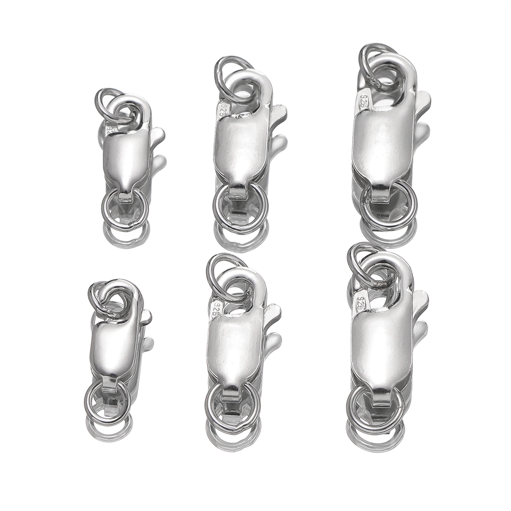 Lobster Clasp Silver - 2 Pezzi Chiusure a Moschettone in