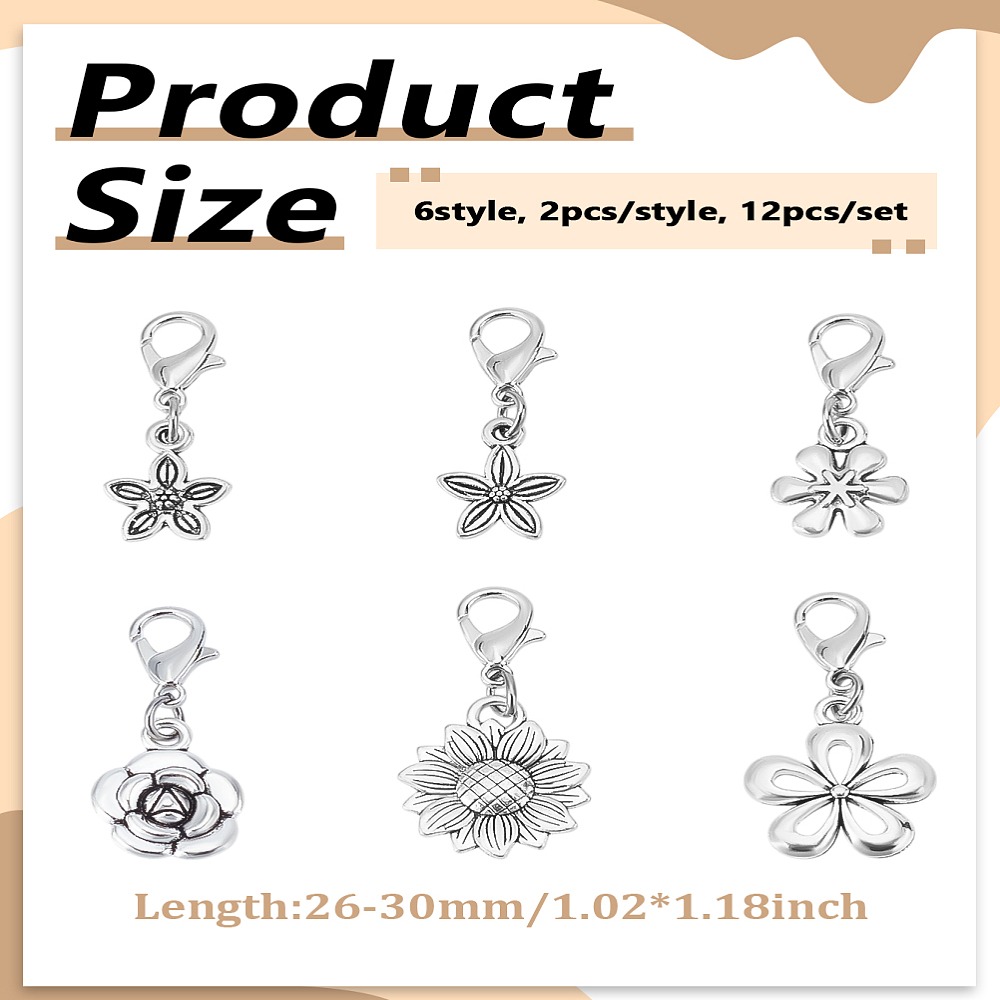 12 Pezzi 6 Stili di Decorazion - Lobster Clasp Silver recensione e prezzo