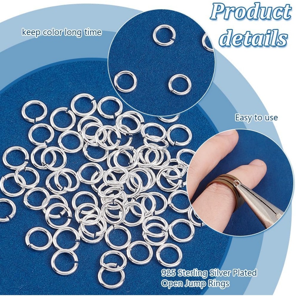200 pz 925 Sterling Silver Pla - Jewelry Making Silver recensione e prezzo