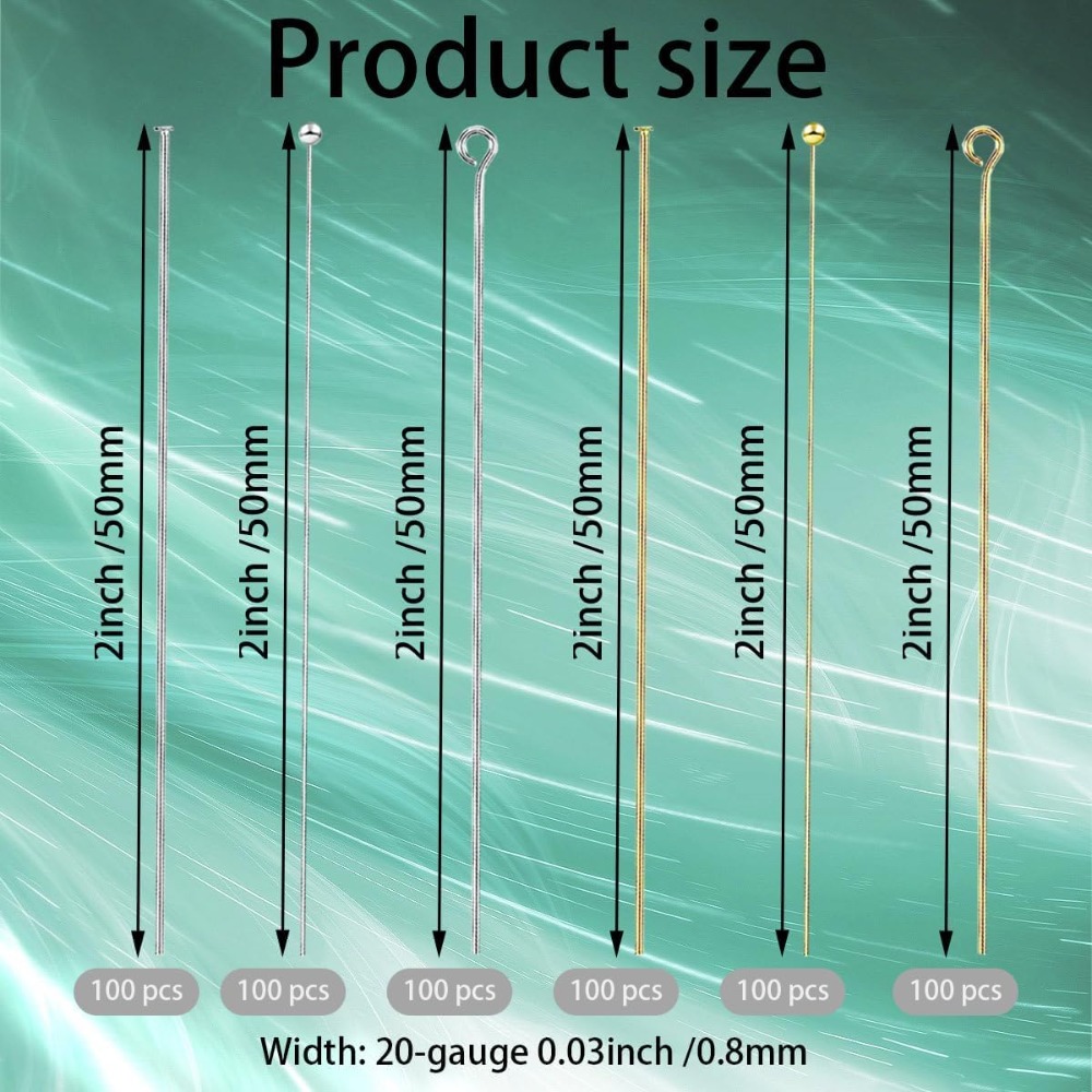 600 pezzi di perni a testa pia - Jewelry Making Head Pins recensione e prezzo